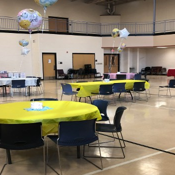 Tables, Chairs, and Balloons